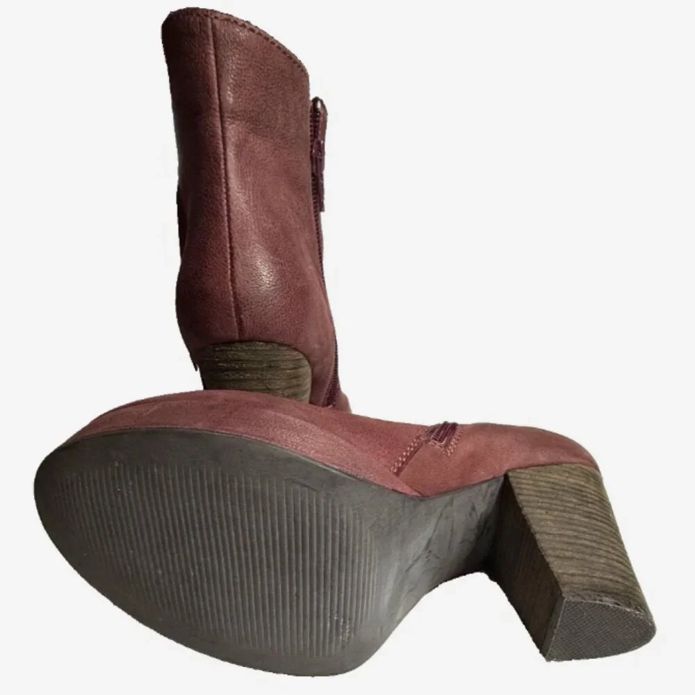 Steve Madden Reduxx Women’s Boots 10 Wine Red Leather‎ Vintage Style Never Worn
